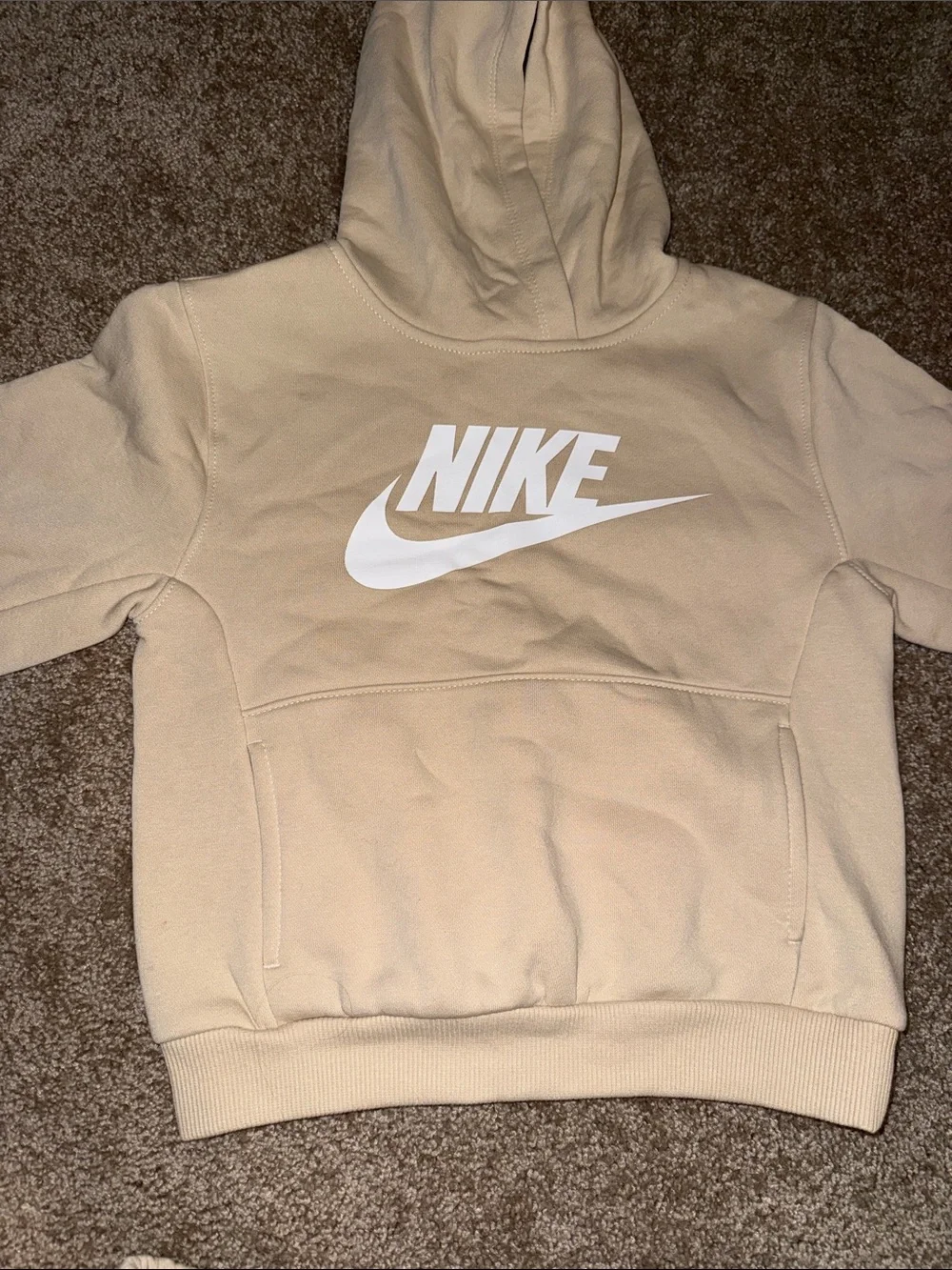 Nike Kids Beige Sweat set Hoodie Joggers - size 7